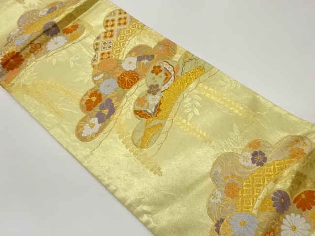 JAPANESE FUKURO OBI / WOVEN FLOWERS